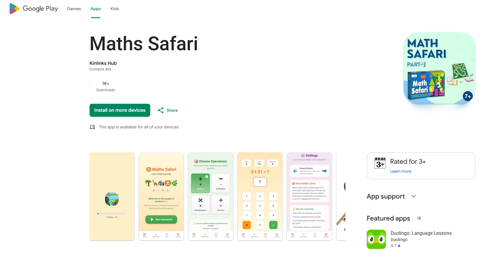 Maths Safari Kids thumbnail
